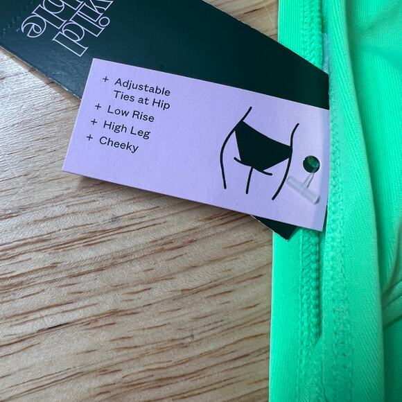 Wild Fable Women's Green Beaded Side-Tie Cheeky Bikini Bottom - Size XS - NWT - Picture 3 of 8